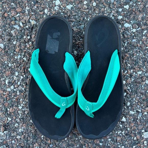 OluKai Womens Ohana Flip Sea Glass/Black size 8 - Picture 3 of 6